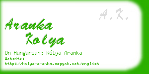 aranka kolya business card